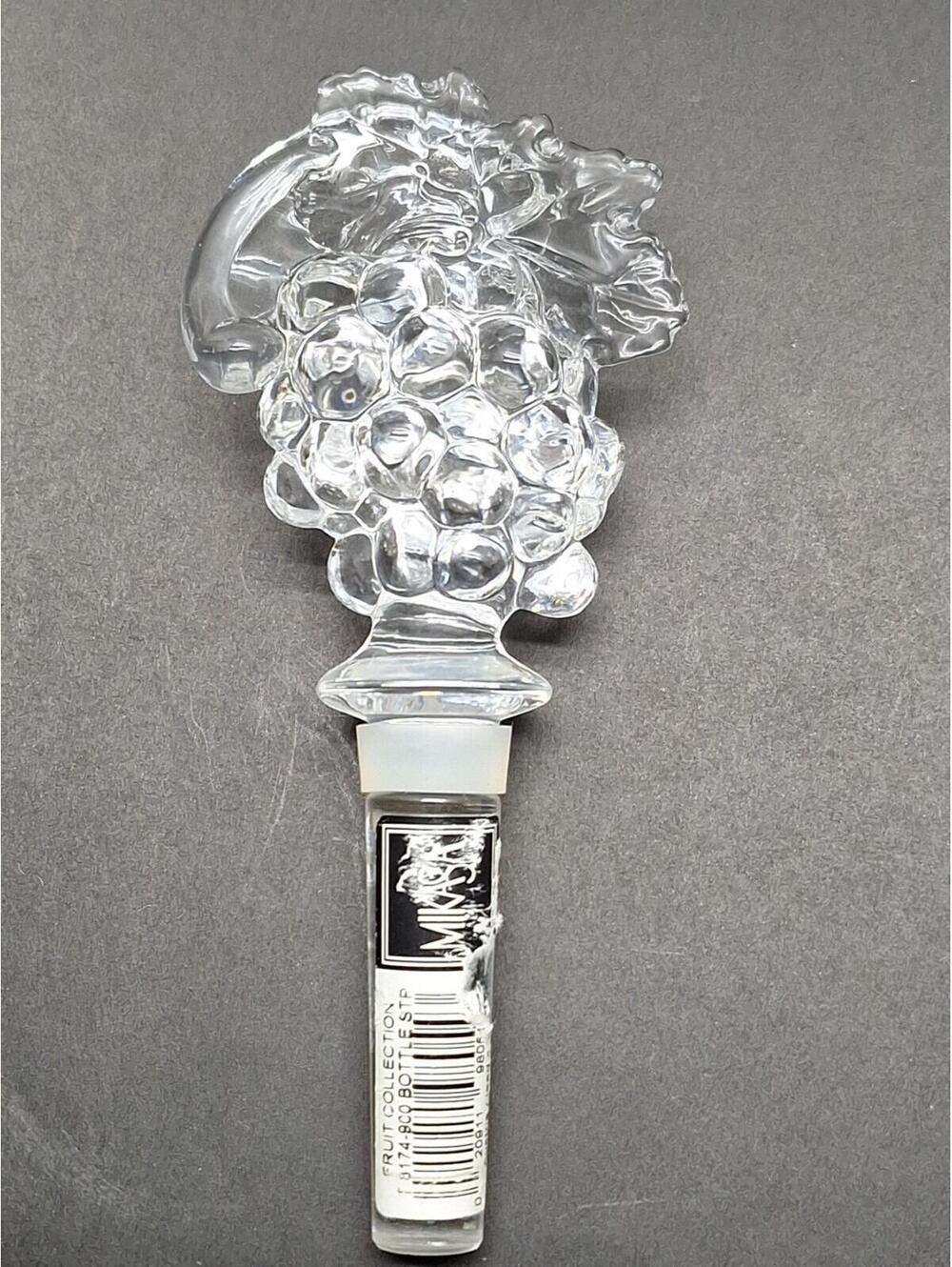 MIKASA Glass Grapes Wine Bottle Stopper Austrian Lead Crystal 6"